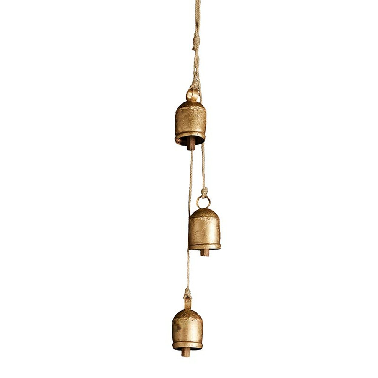 Rustic Brass Bells with Jute Hanger