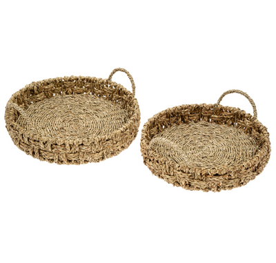Sundry Woven Trays - 14 inch round tray / 16 inch round tray