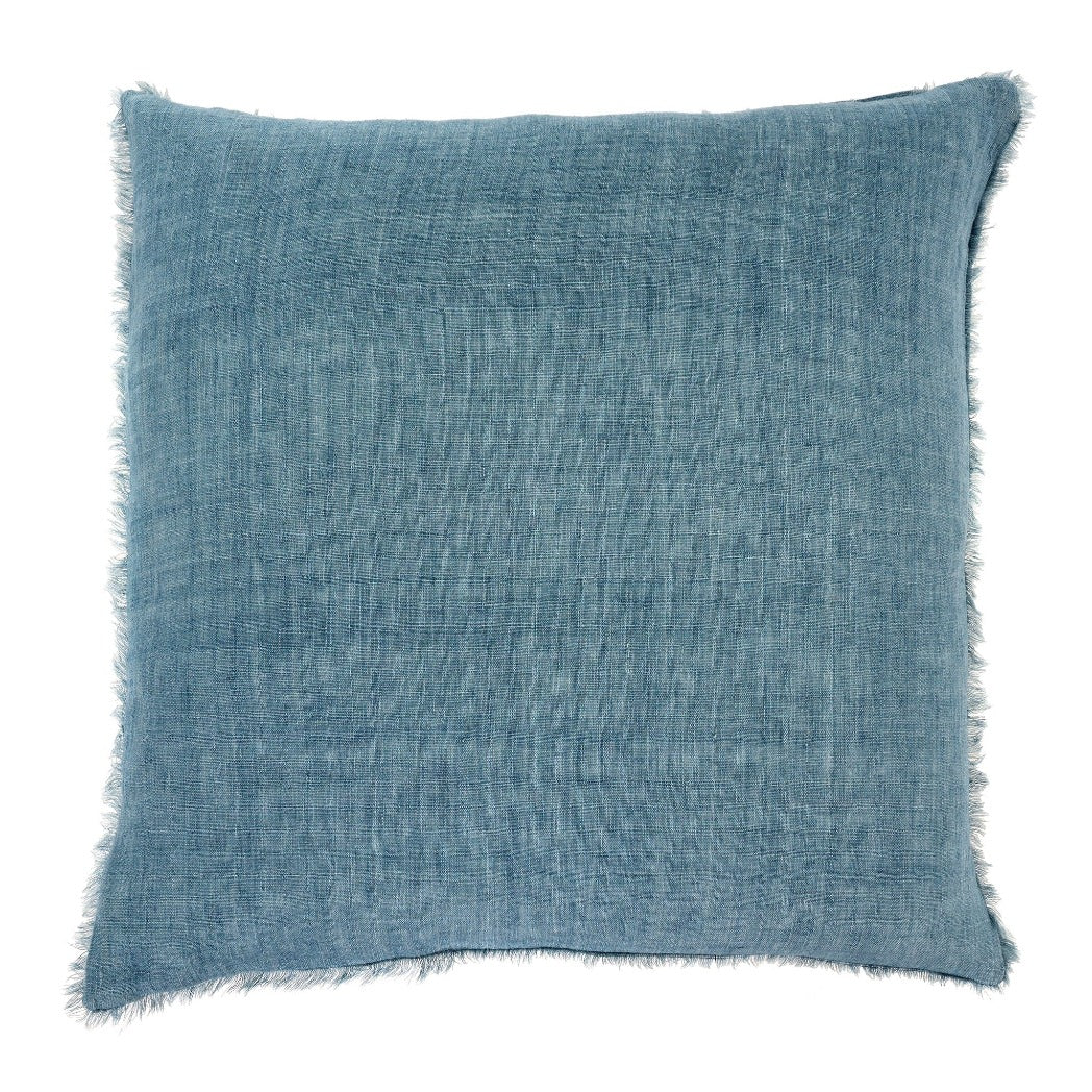 Arctic Blue Linen Pillow: Lina Pillow Collection: 24"x24", at Avalon Willow Home