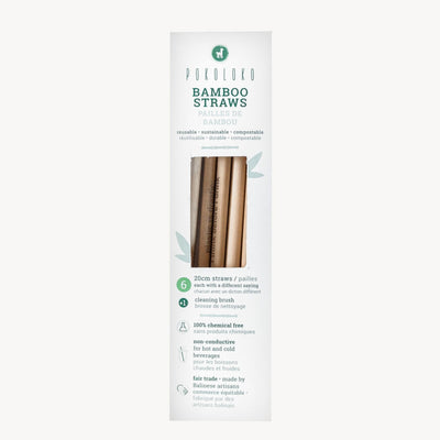 Bamboo Straws 6 Pack