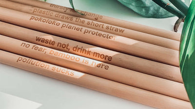 Bamboo straws with sayings