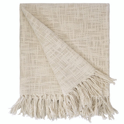 Beige Woven Throw - lightweight throw