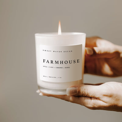 C026WW Farmhouse 11oz White Jar Candle