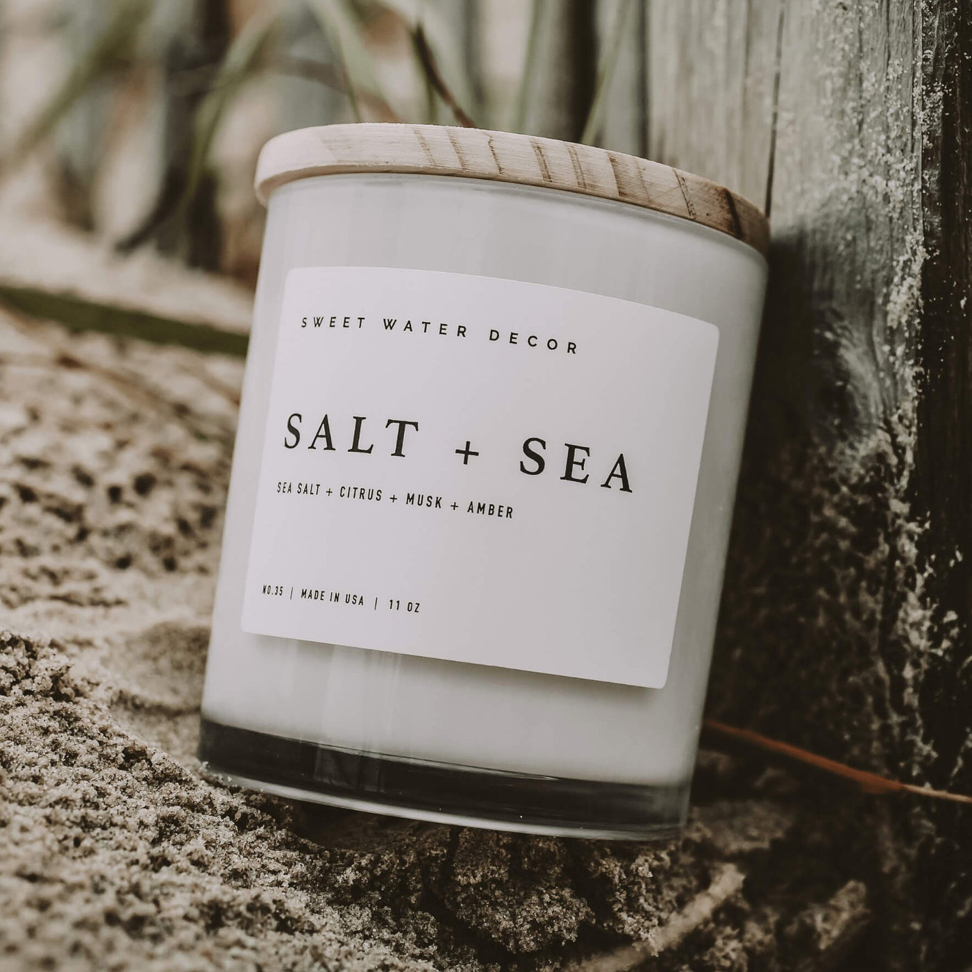 C035WW Salt and Sea Beach Soy Candle 11oz