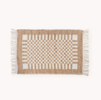Check Jute Floor Mat