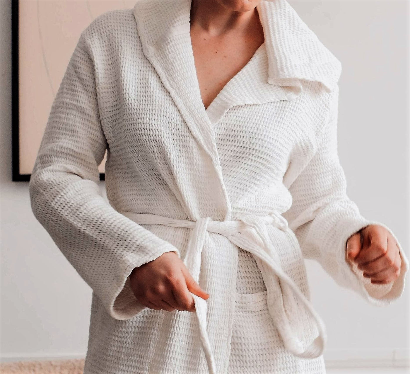 Cotton and bamboo Robe is unisex.