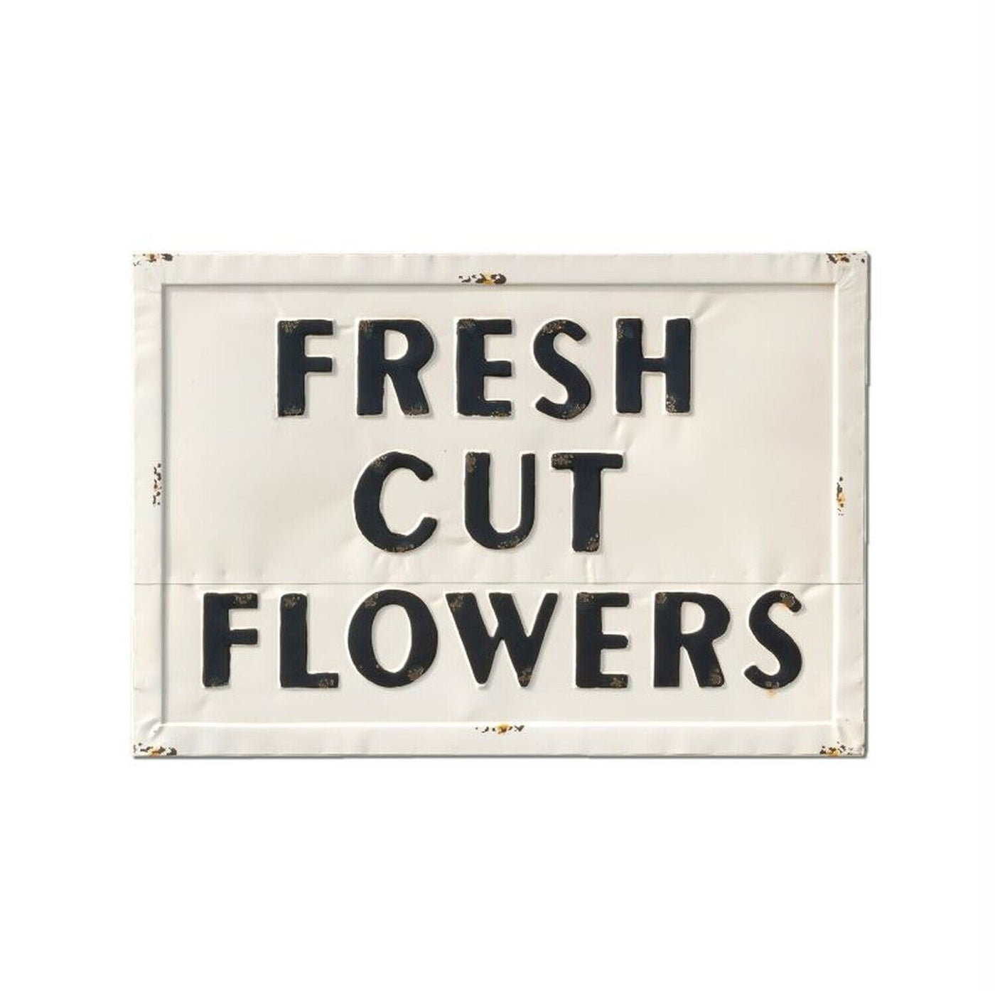 Embossed Metal Fresh Cut Flowers Sign by Park Hill Collections, #EWA80544, 28" x 20" - At Avalon Willow Home