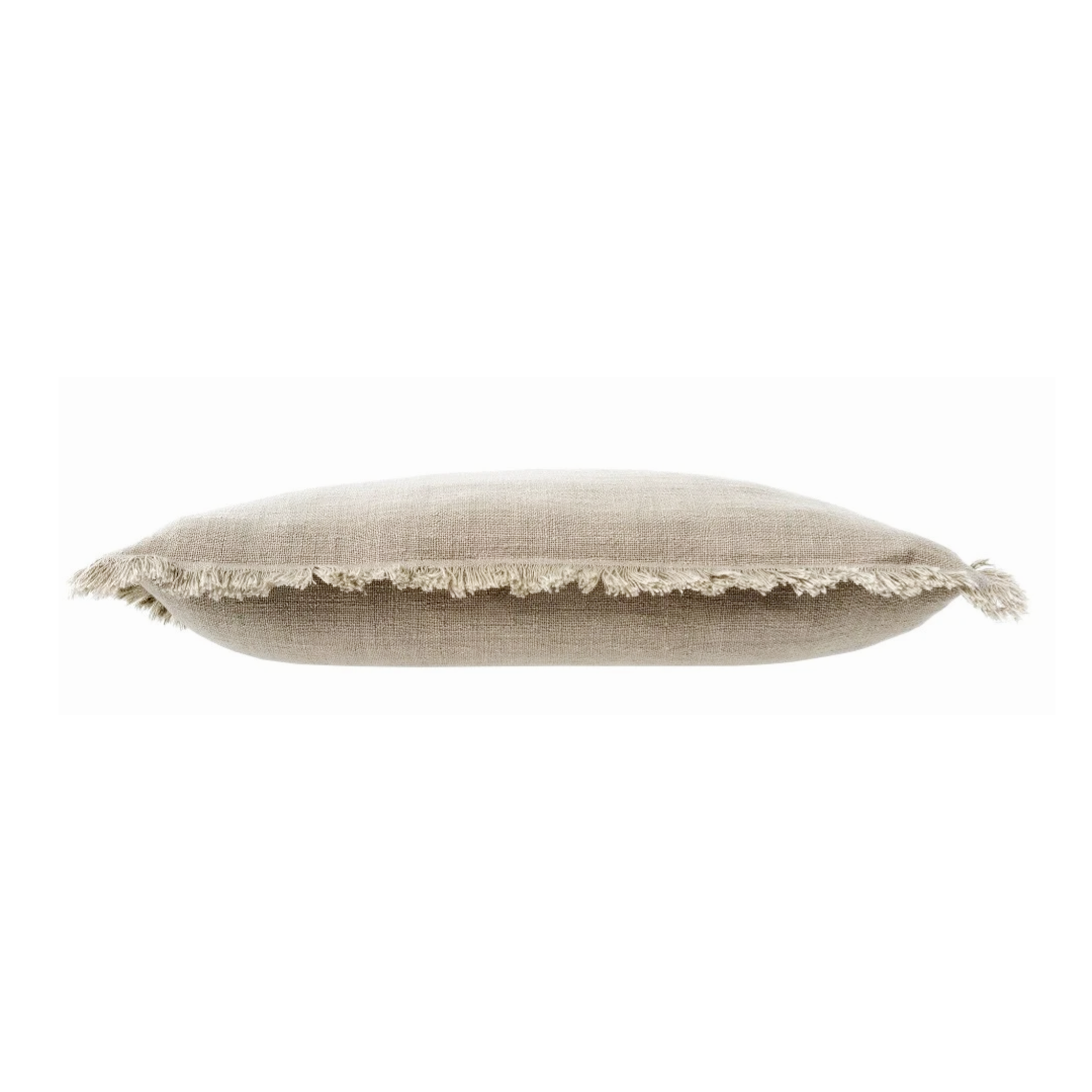 Frayed Edge Pillow - Light Grey 20x20