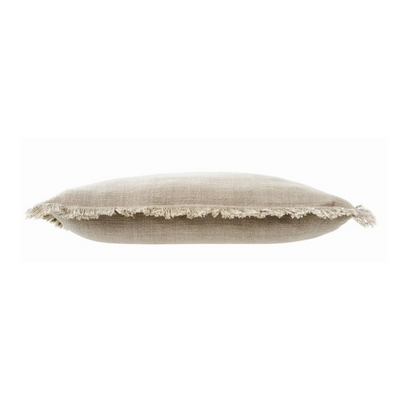 Frayed Edge Pillow - Light Grey 20x20