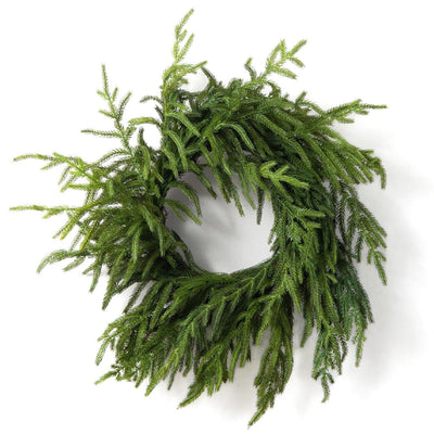 Fresh Touch Norfolk Pine Wreath 20 inches, inside diam 6.5 inches