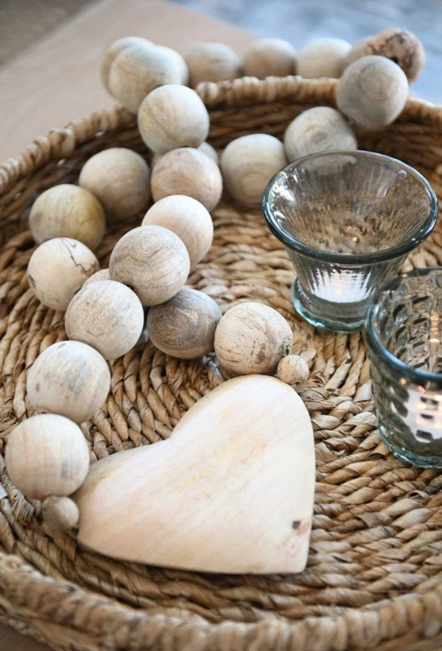 Full Heart Prayer Beads, XLarge  Wood Bead Decor – Avalon Willow Home