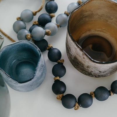 Bead Garland - Frosted Smoke Glass