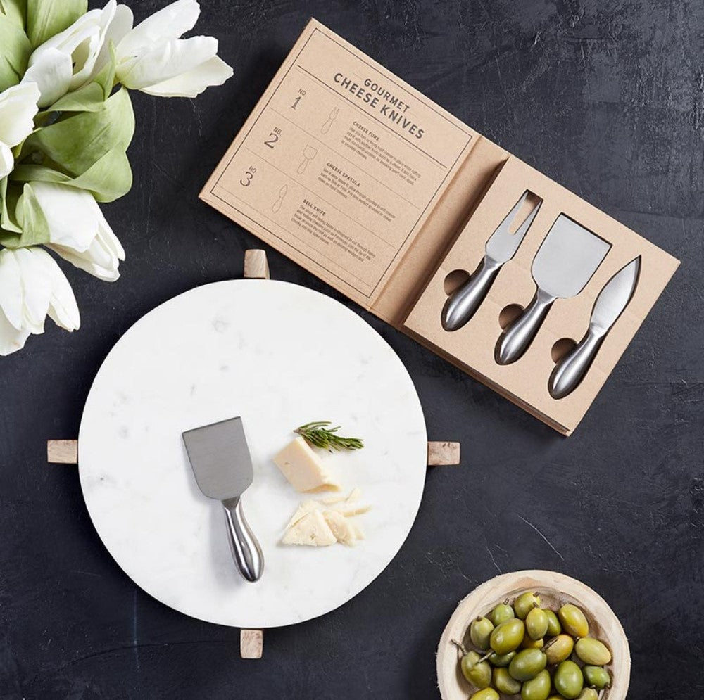 Gourmet Cheese Knives - 3 piece set with cardboard gift box