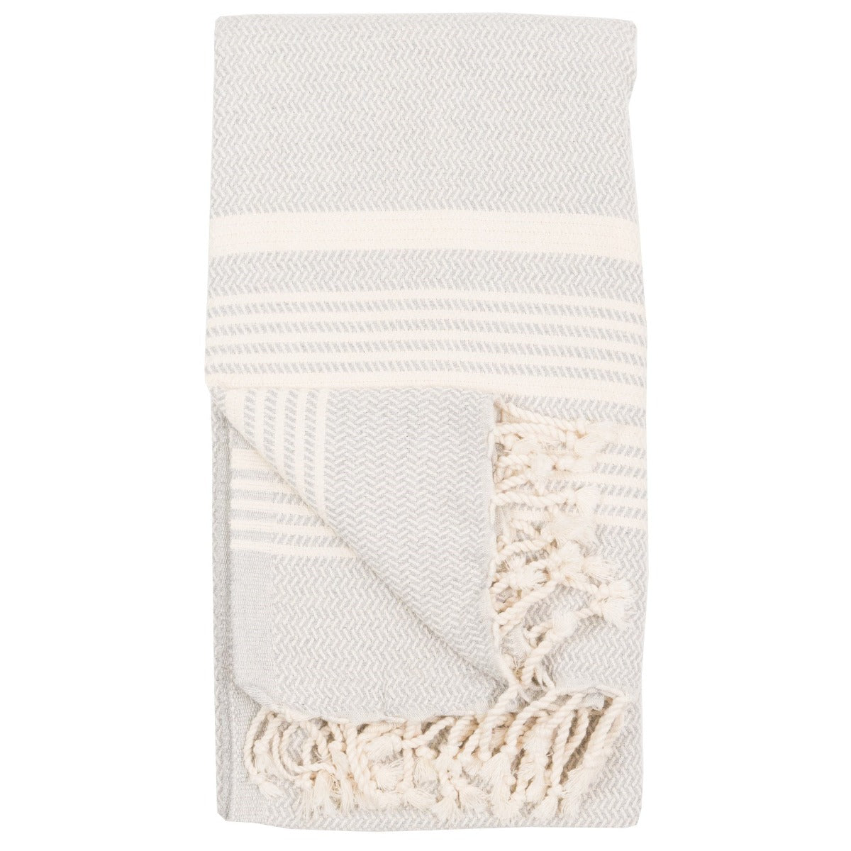 Mist-Colored, Hasir Turkish Bath Towel.