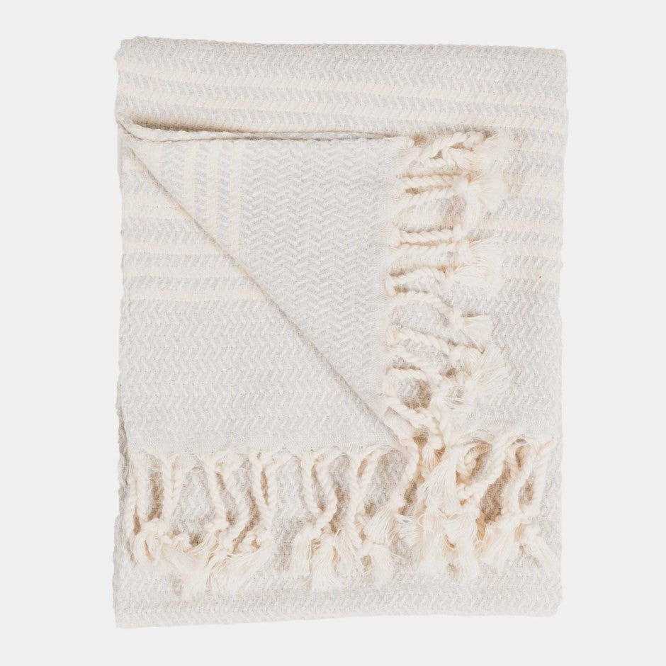 Hasir Turkish Hand Towel, Mist: Handmade in India