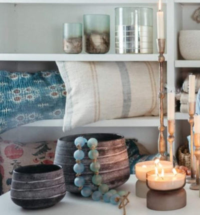 INDABA Revere Candlesticks - Antique Grey
