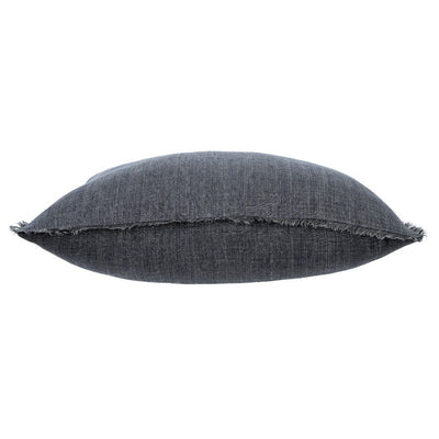 Lina Linen Pillow - color: Coal - Size: 24x24 - Brand: Indaba - side view