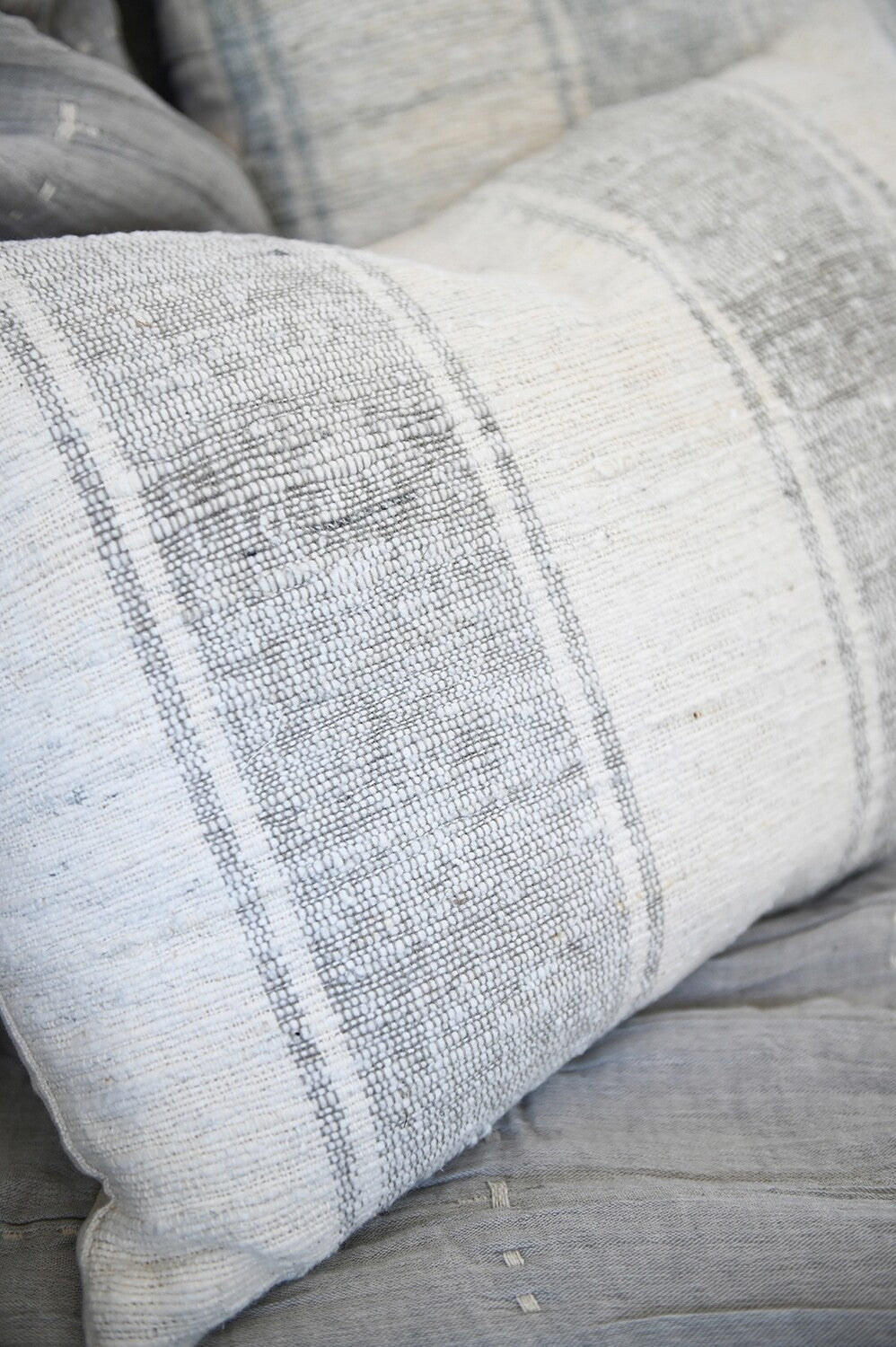 Serena Pillow, Grey Stripe