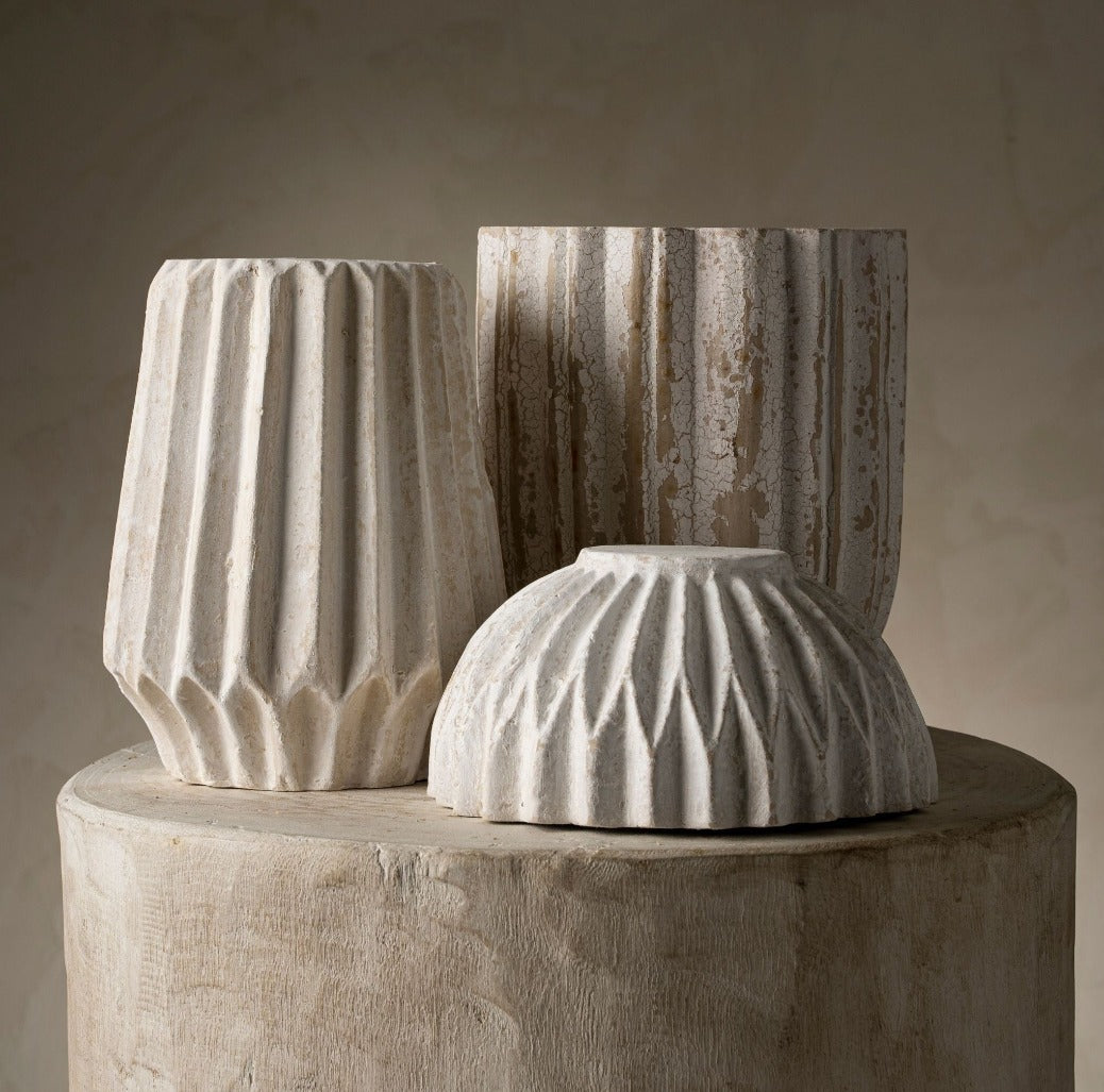 Indaba paper mache Athens Vases - perfect for styling open shelves & coffee tables