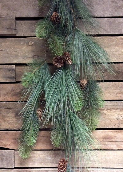LONG NEEDLE PINE MIXED VINE GARLAND WITH PINE CONES