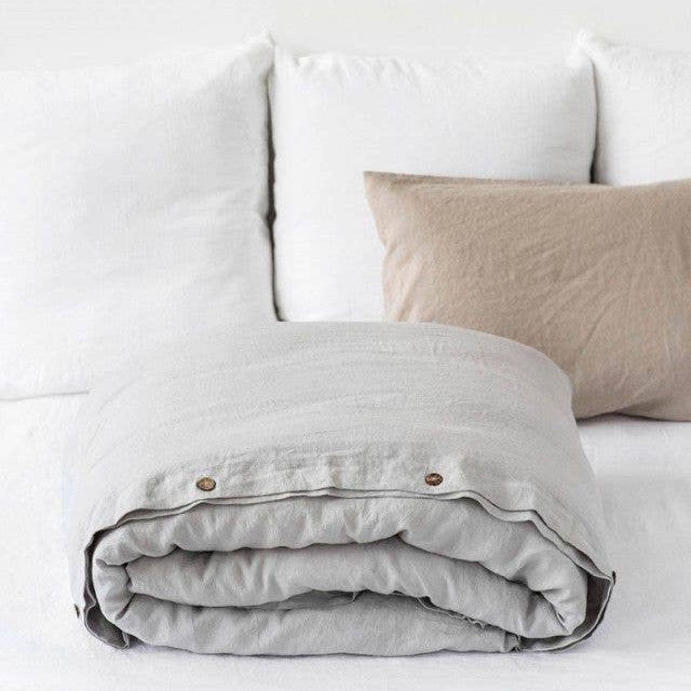 Light Grey Linen Duvet Cover