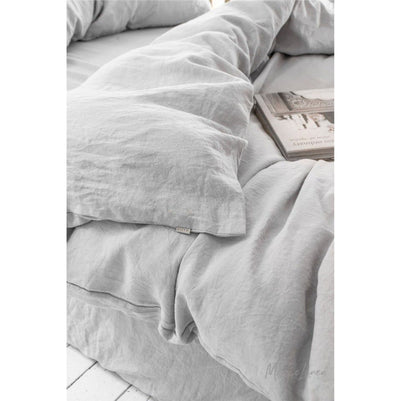 Light Grey Linen Duvet Cover