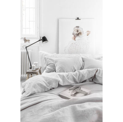 Light Grey Linen Duvet Cover