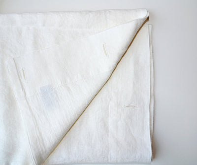 Linen Ruffle Shower Curtain - button holes.