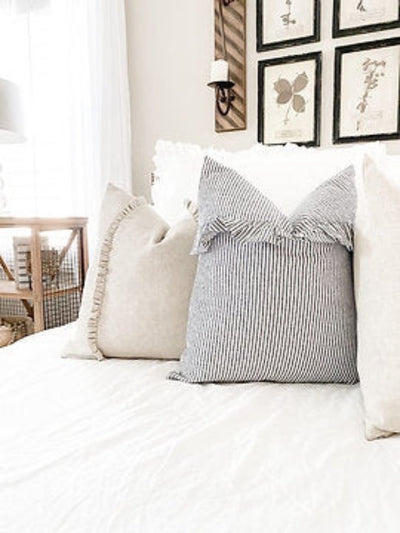 Lovely Pillow - Ticking Ruffle