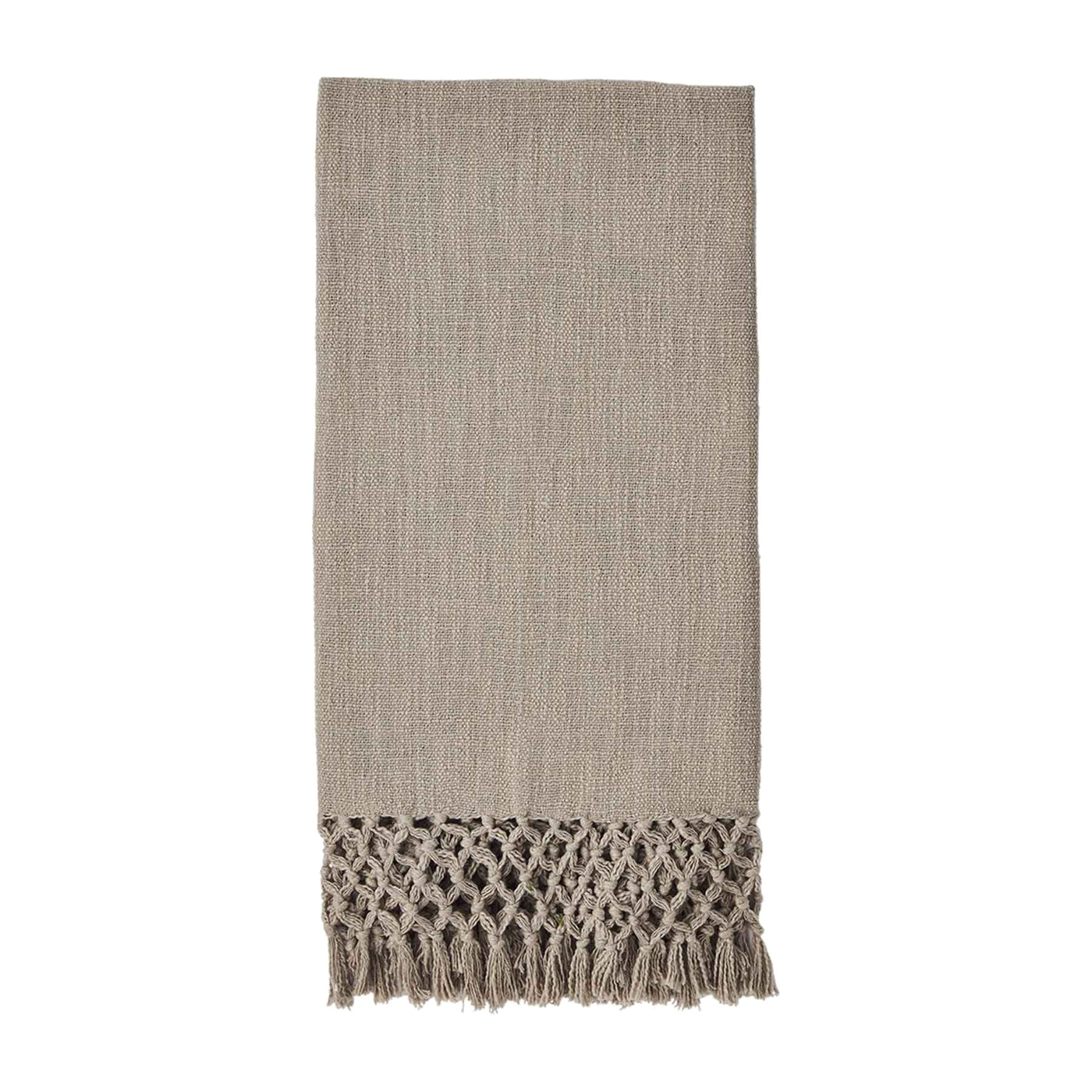 Macramé Weave Throw, Taupe