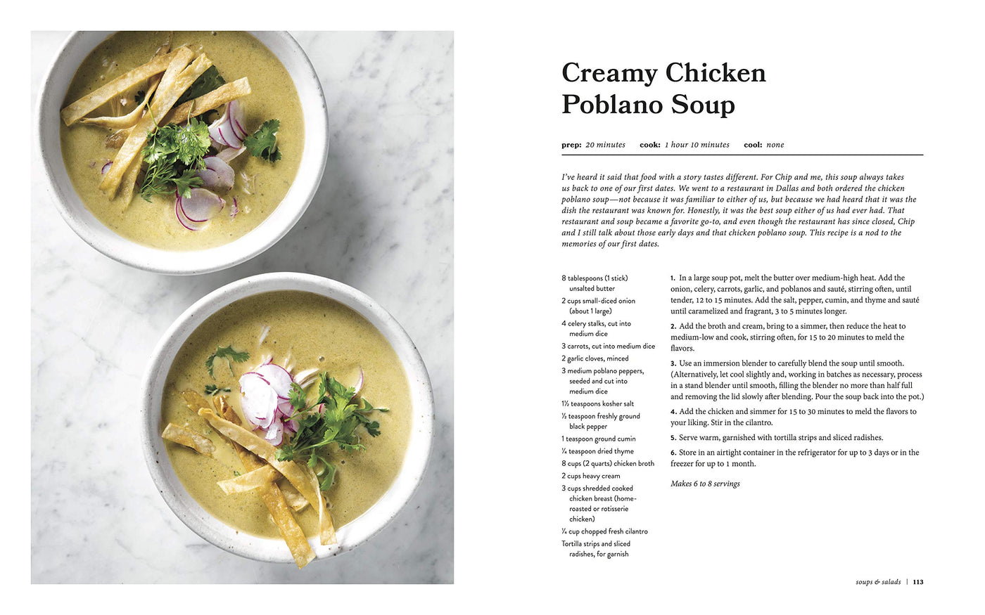 Magnolia Table, Volume 2, Hardcover Book - Recipe of Creamy Chicken Poblano Soup