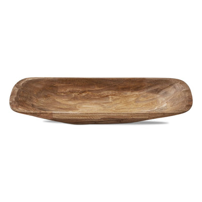Malibu Handmade Mango Wood Dough Bowl - handcrafted modern farmhouse decor, sustainable solid wood, neutral natural finish