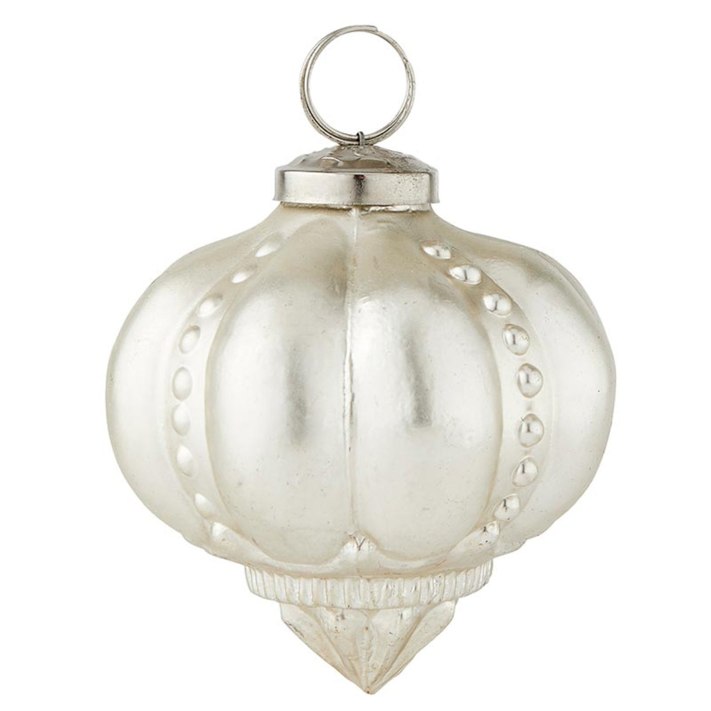 Matte Silver Antiqued Ornament - Lightly distressed, it adds a vintage charm to your Christmas tree.