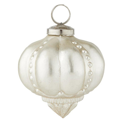 Matte Silver Antiqued Ornament - Lightly distressed, it adds a vintage charm to your Christmas tree.