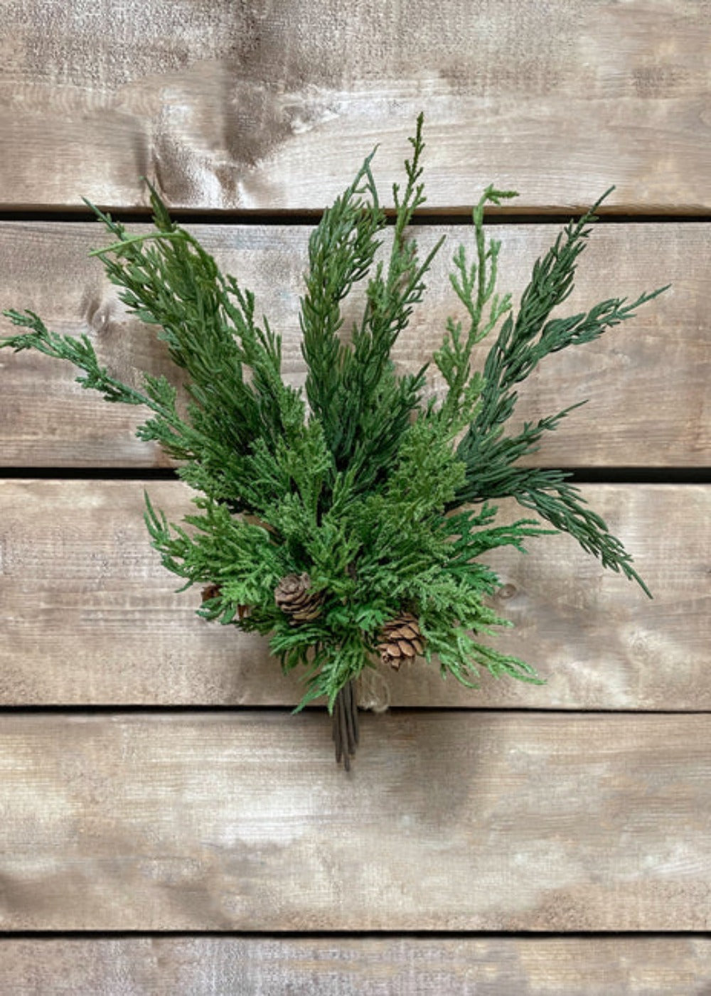 Mixed Cypress Pick 12" - 8 stem bundle, Faux with pinecones