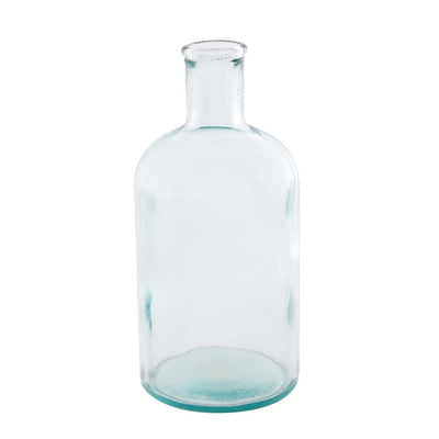 Bottleneck Vase : Blue Tinted glass. Brand: Mud Pie. Recycled Spanish Glass, Small #47700247S