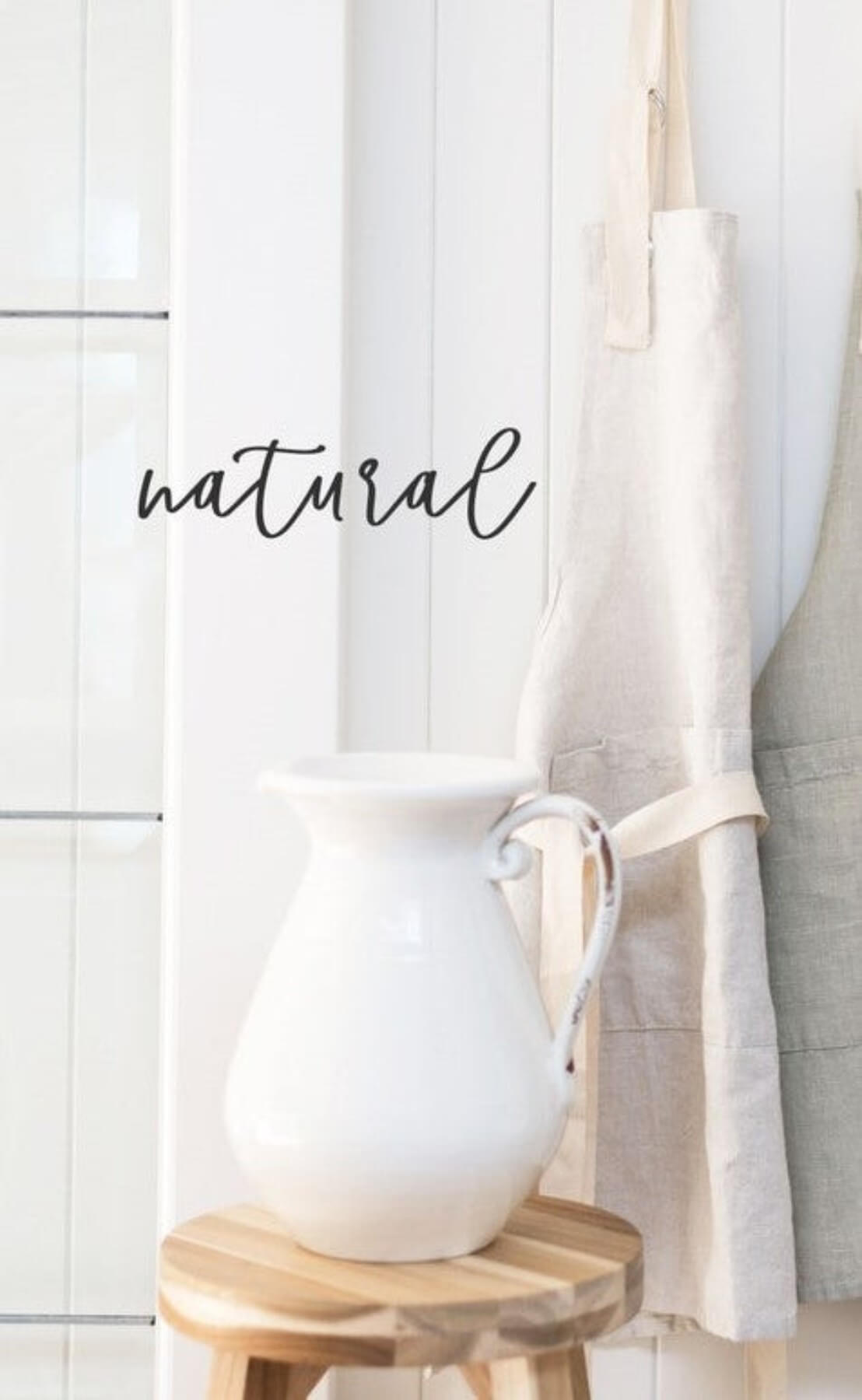 Natural Apron with belt- Pumpkin Pie Recipe 