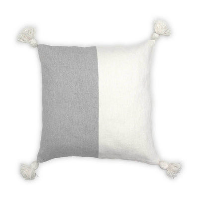 POKOLOKO Half light grey Pom Pom Pillow.