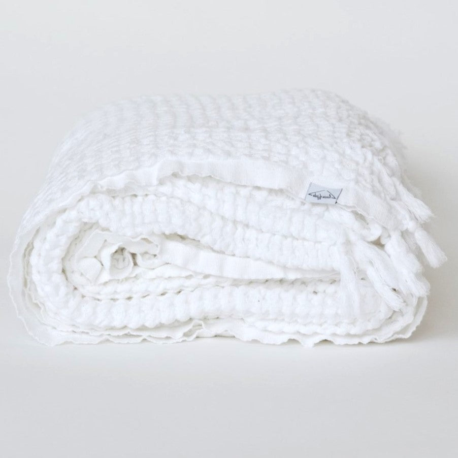 Piccola Throw Blanket - White waffle