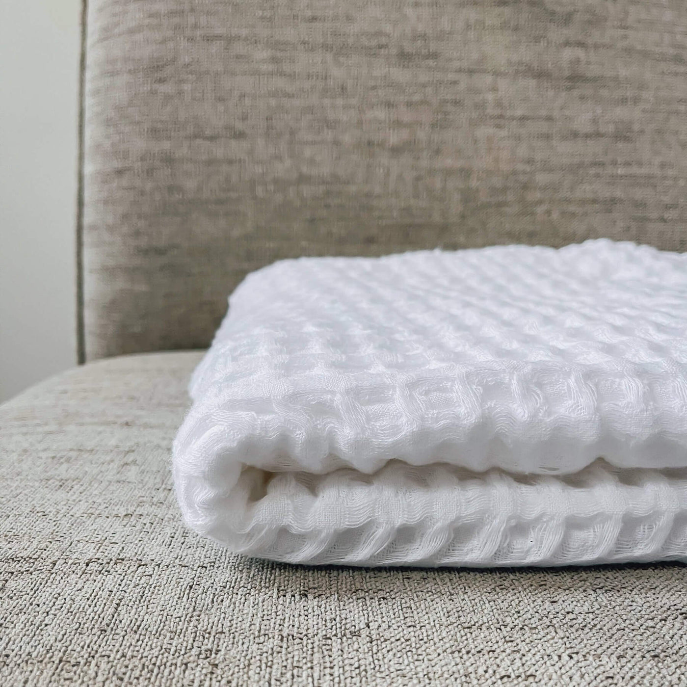 Piccola Waffle Blanket - White