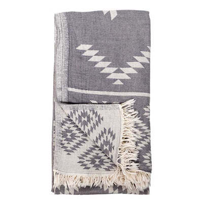 Reversible Geometric Towel, Grey