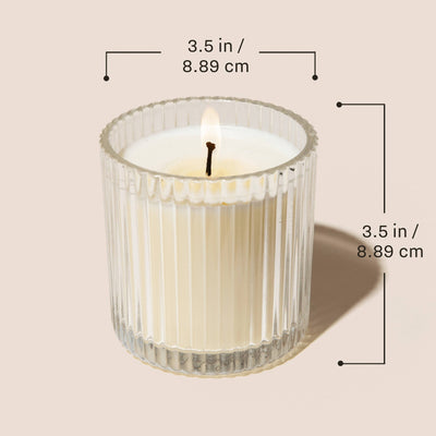 Ribbed Candle Dimensions - Cashmere and Vanilla Fluted Soy