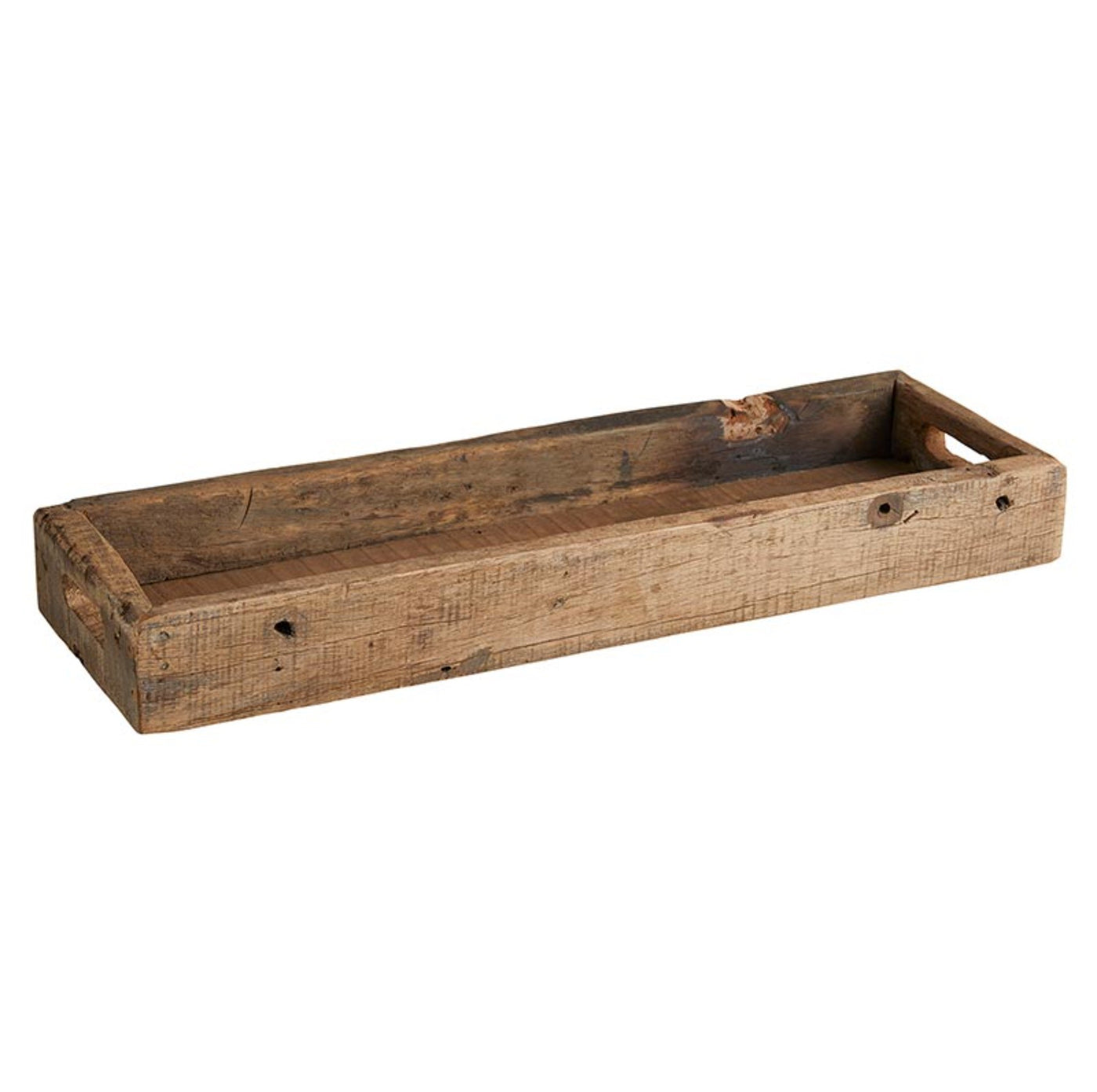 Rustic Wooden Rectangle Tray: Size - 24"L x 7"W x 2.5"H by 47th & Main #CMR013
