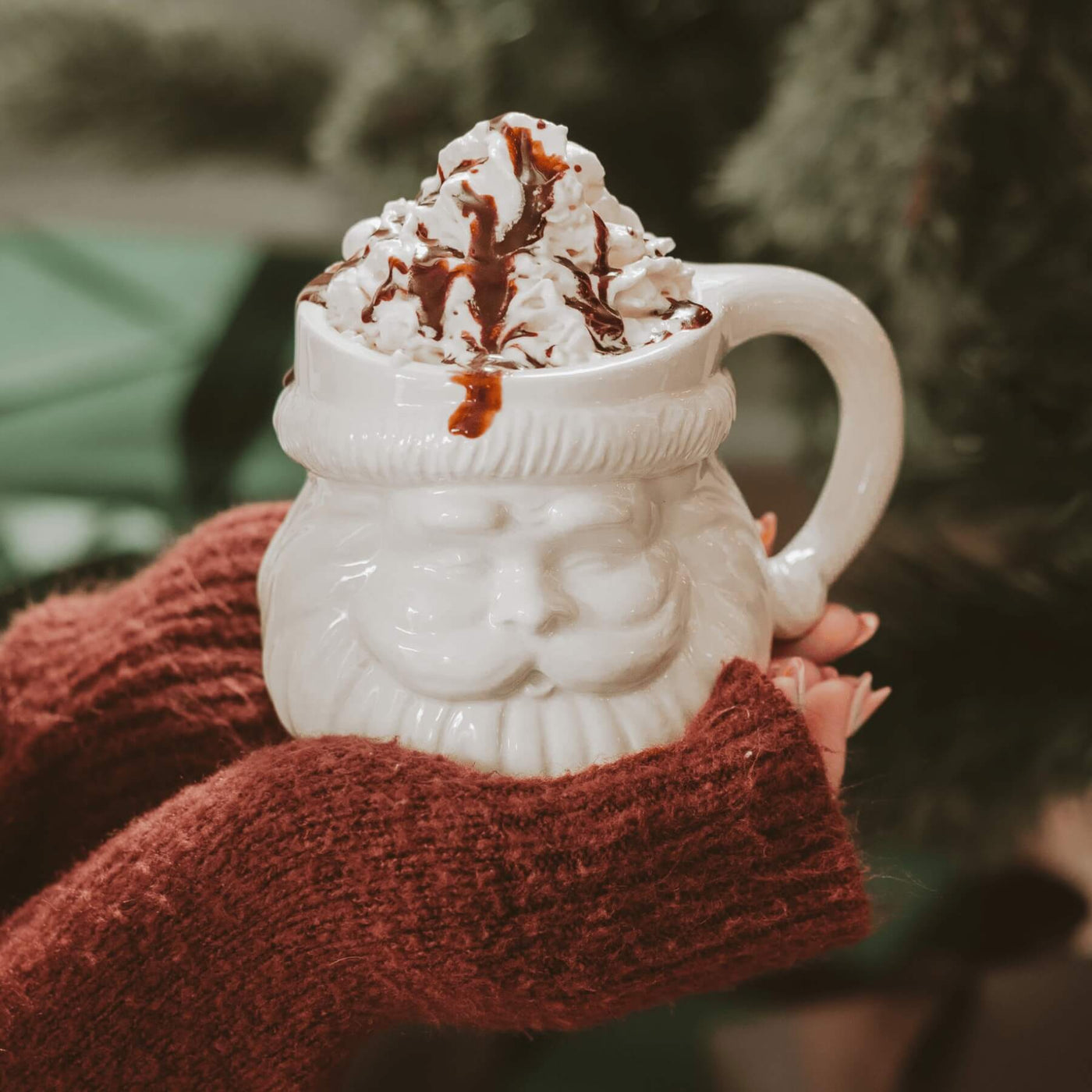 Santa Claus Coffee Mug - White Christmas cup