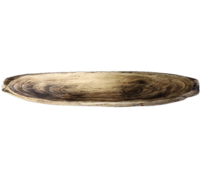 Sculpted Oval Wooden Bowl, Large 28"