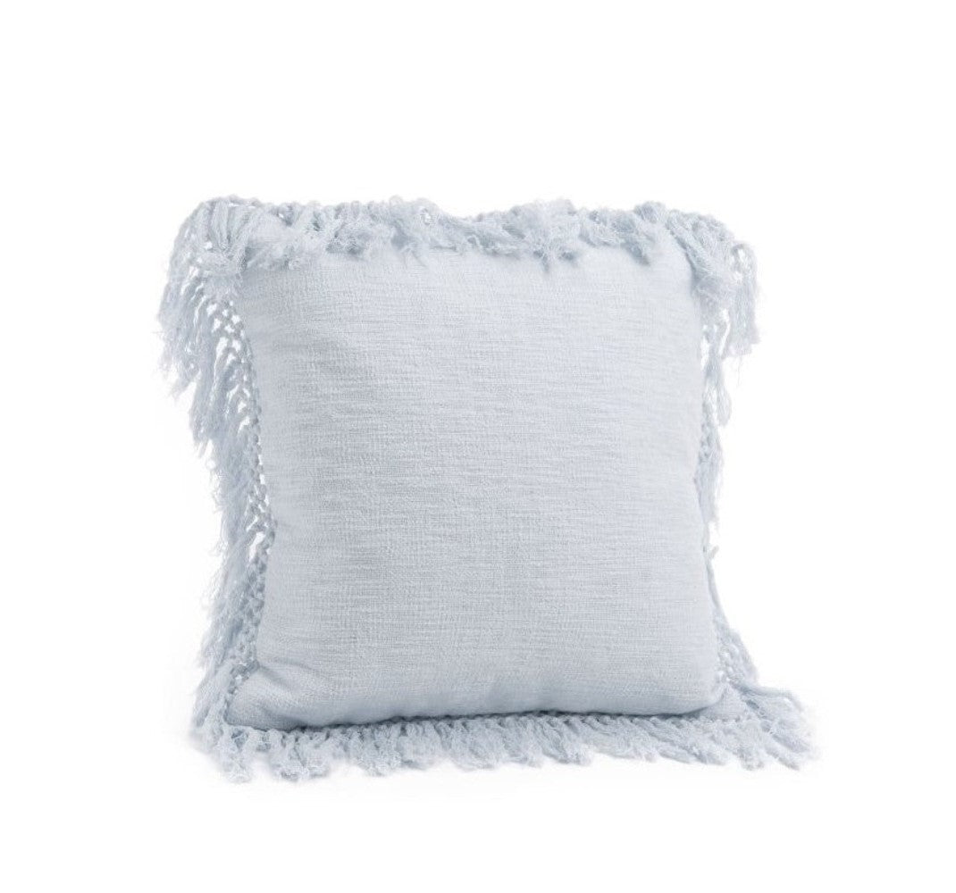 Soft Blue Woven Pillow