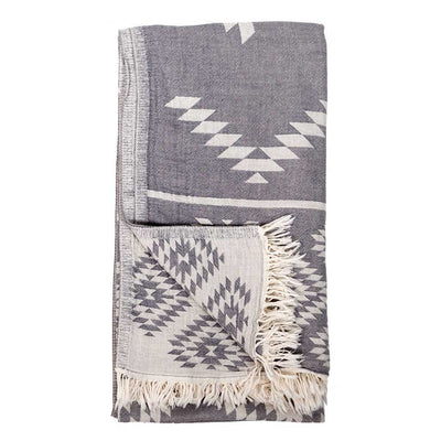 Reversible Geometric Towel, Spanish Grey