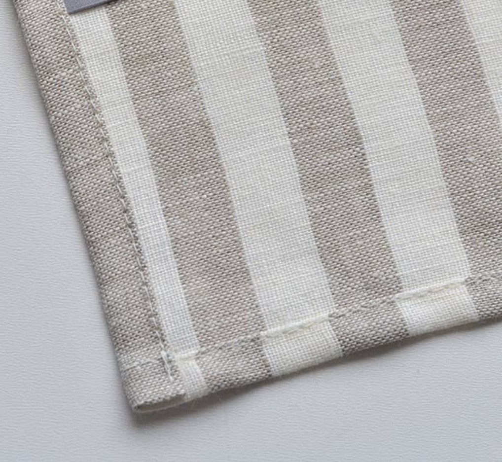 Taupe Stripe Linen Tea Towel