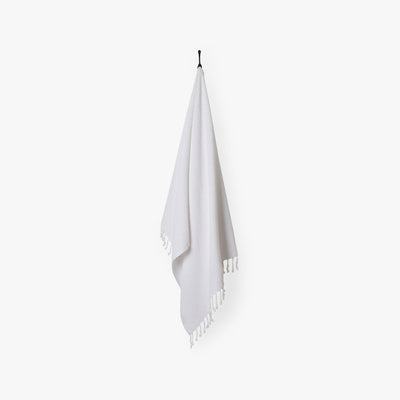 white Stonewashed Waffle Towel hung.