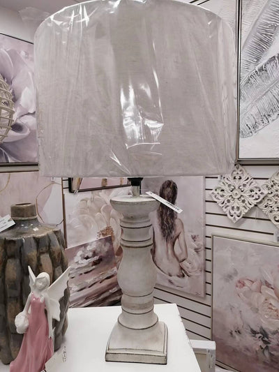 (24.5" shown) Whitewash Table Lamp, Small 18" 